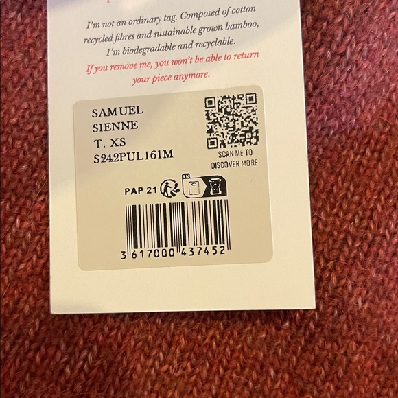 Sezane Samuel vest Sienna size XS new with tags NWT - Picture 4 of 9